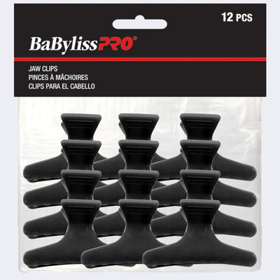 BABYLISS PRO JAW CLIPS - BLACK 12/PK